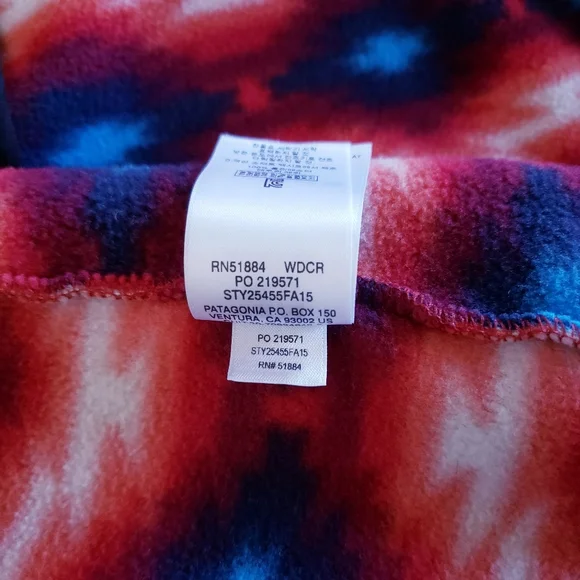Patagonia Women’s Wild Desert Synchilla Snap T Fleece Pullover Red Aztec Print M - Picture 16 of 16